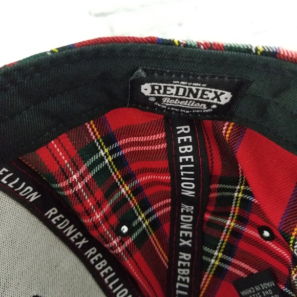 REDNEX REBELLION | tartan plaid snapback cap hat - Picture 9 of 9